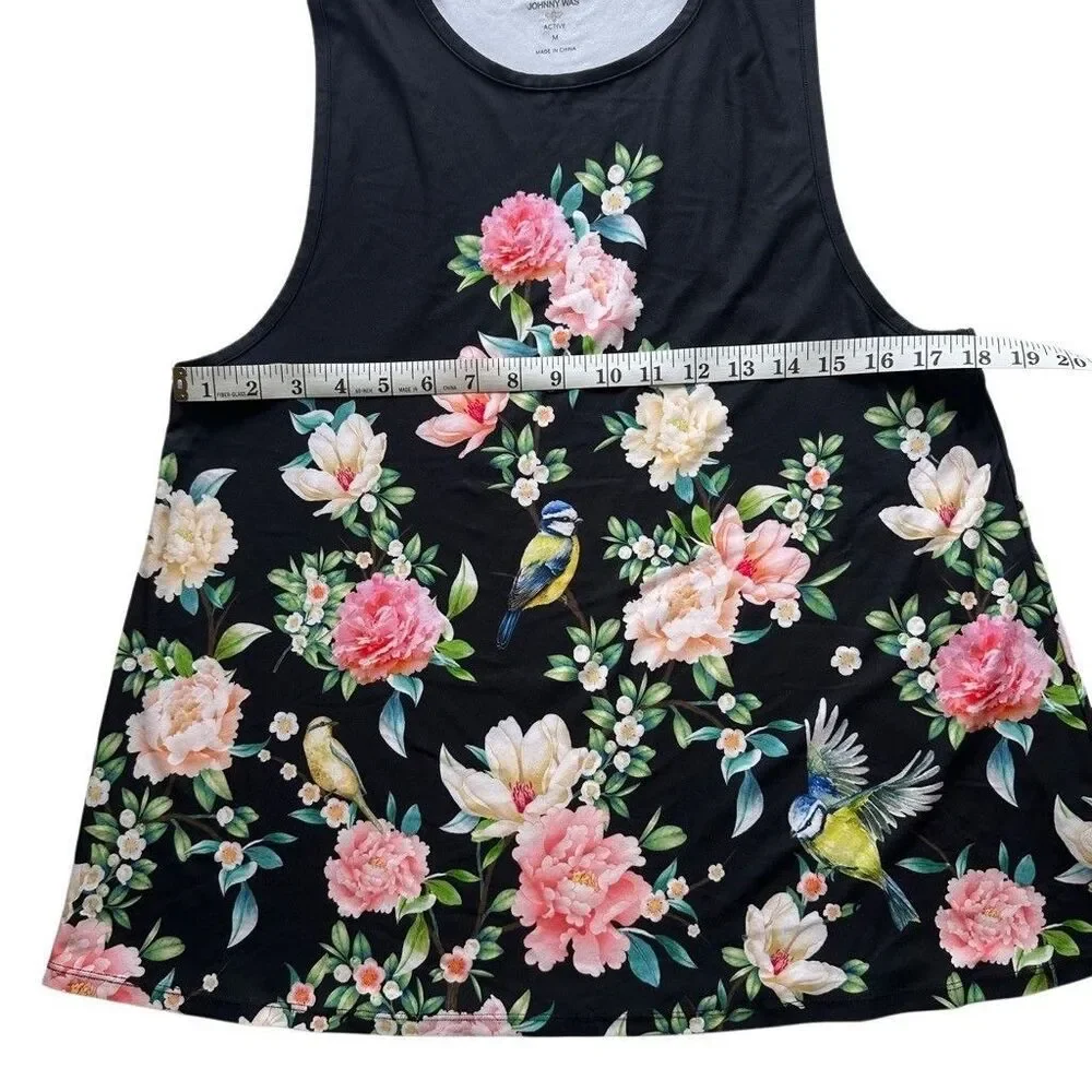 Johnny Was Bee Active Work Out Floral Sleeveless Tank Top Gold Bee Size M - Picture 6 of 10